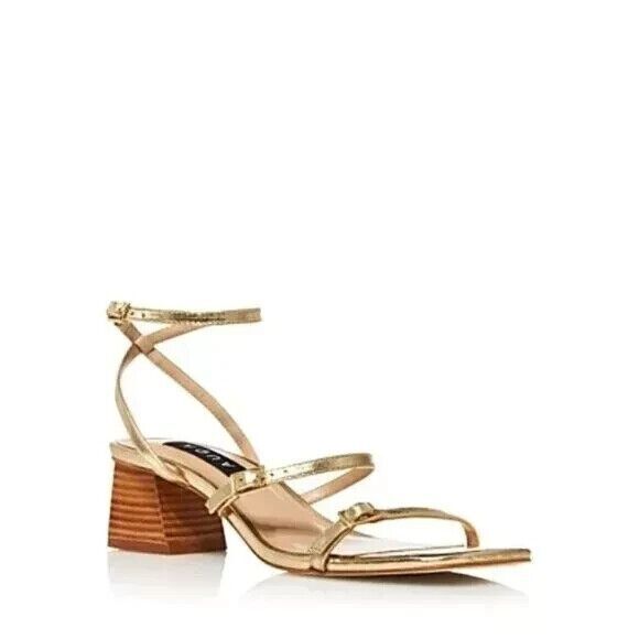 Aqua Women's Allie Strappy Buckled Mid Heel Sandals - 100% Exclusive, Gold, 6 - Picture 1 of 3